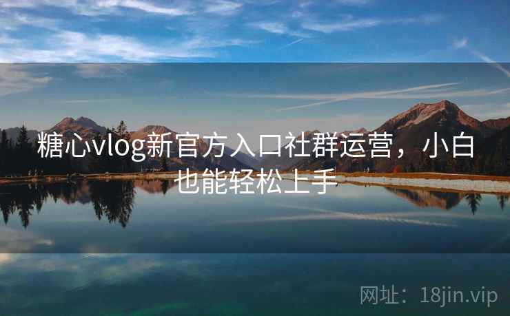 糖心vlog新官方入口社群运营,小白也能轻松上手